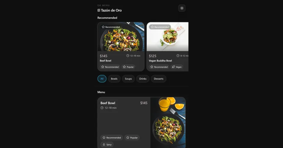 Menú QR para restaurantes — Concepto móvil, Jumalancers